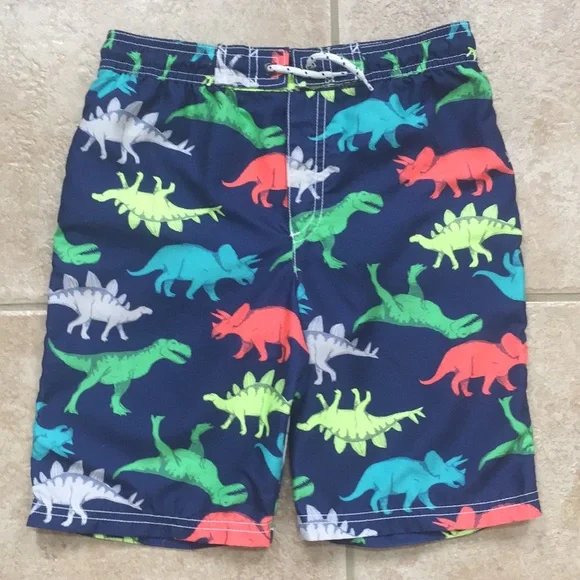 Carter’s Boys Dinosaur Rash Guard and Swim Shorts Trunks - Picture 6 of 12